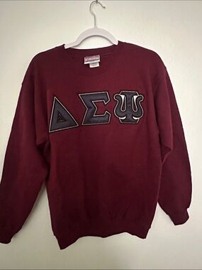 Maroon Greek Letter Crewneck Sweater